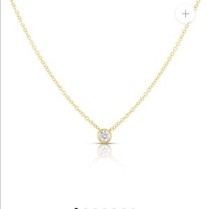 Diamond solitaire gold necklace